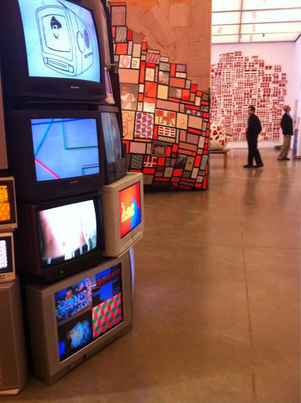 rebpoll's tweet image. Barry #McGee at @ICAinBOSTON both a fun and thought provoking afternoon of art. Loving the video tower #willcomeback