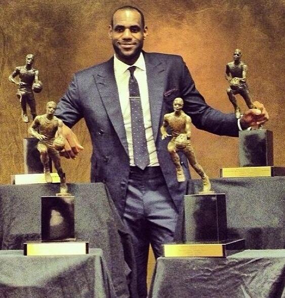 > (pics) Lebron James Poses With All Four Of His MVP Trophies - Photo posted in BX SportsCenter | Sign in and leave a comment below!