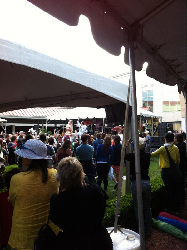 jazzfest's tweet image. There's a Jewish wedding happening in the Grandstand! Mazeltov! #jazzfest13