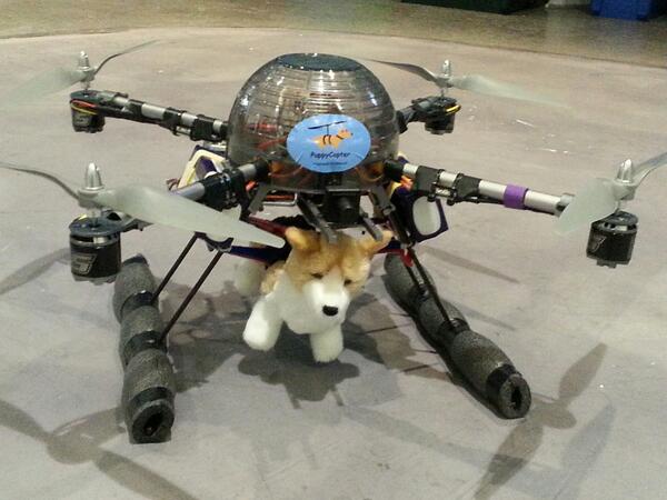 JQ_USA's tweet photo. PuppyCopter on standby at @AngelHackHQ. #AngelHackSF http://t.co/0fn8UvHE5Z