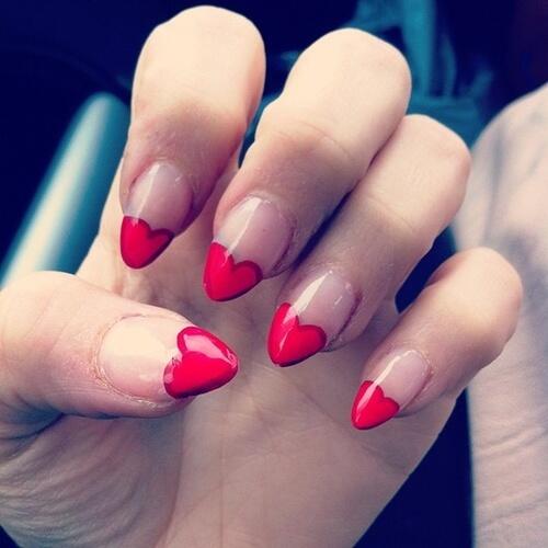 HairportOne's tweet photo. It's #Mani Monday! We're obsessed with these #loveheart nails! #nailart http://t.co/yLnWUKEIgs