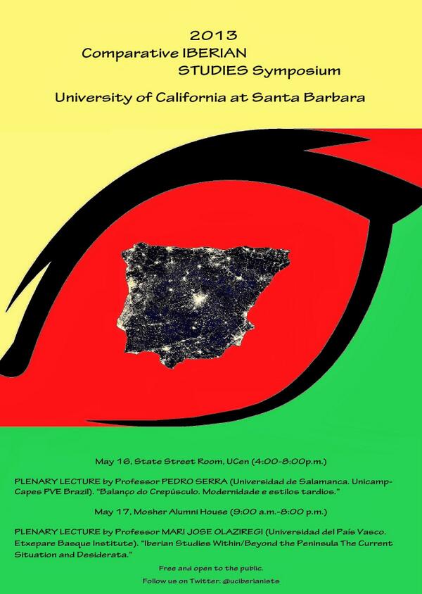 uciberianists's tweet photo. 2013 UC Comparative IBERIAN STUDIES Symposium.
We got our official poster! 
Enjoy it. http://t.co/gsBVcXdKxp