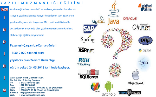 #yazilimuzmanligiegitimi YAZILIM UZMANLIĞI EĞİTİMİ %20 İNDİRİMLE BAŞLIYOR!!!