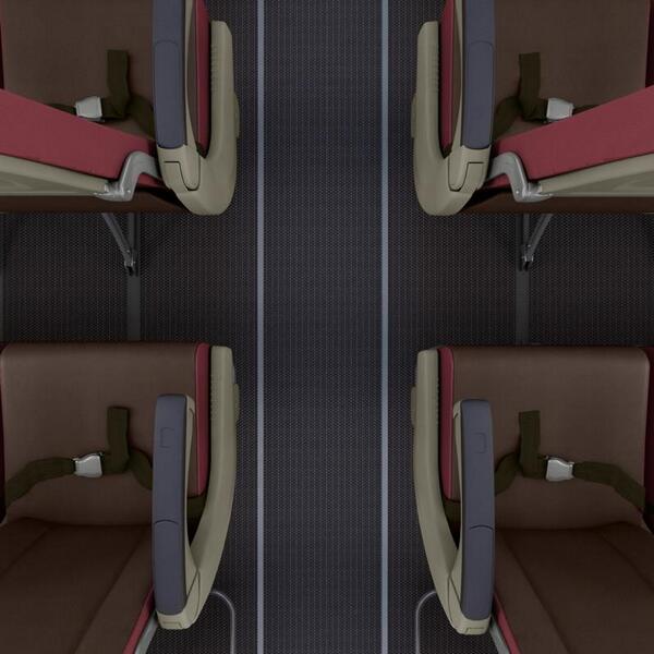 Seat for economy class with red maroon color, so warm and comfortable at Batik Air :)