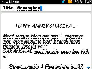 Best_jongjin's tweet photo. Saranghae ♥ ... Jeomal saranghaeyoo,chagiya :* :* @SongVictoria_87 http://t.co/L1bf8EmWZb