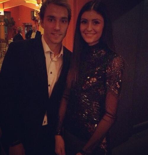 SoccerWomens's tweet photo. Christian Eriksen and his girlfriend http://t.co/FRiZz9zp5y