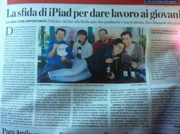 IPiadrimini's tweet photo. I giornali locali già parlano di noi :p #piadina #rimini #ristorante http://t.co/ZzRIaUYxLY