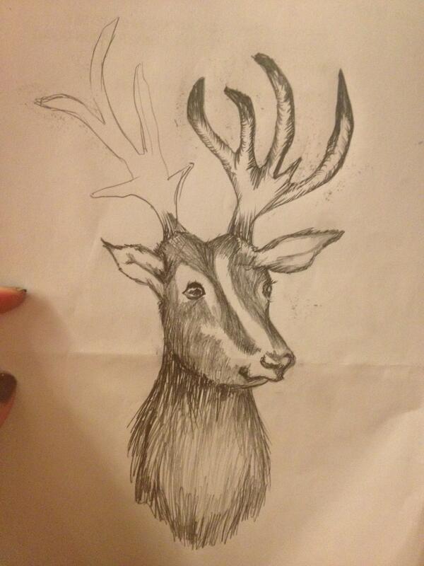 MissPassey's tweet image. Got distracted drawing this staggy guy on the back of my scripts #trainactivity