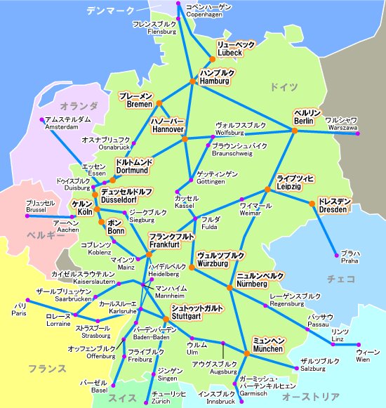 Yasuhiro Takeuchi در توییتر ドイツ鉄道iceの路線図です ヨーロッパ好きにはたまらない都市名がいっぱい 笑 Http T Co Rfgmqd1t9o