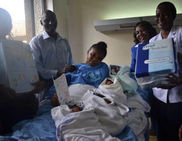 KNH Celebrates safe delivery of Quadruplets in the Ward. 3 brothers and a sister currently each weighs more than 2kgs