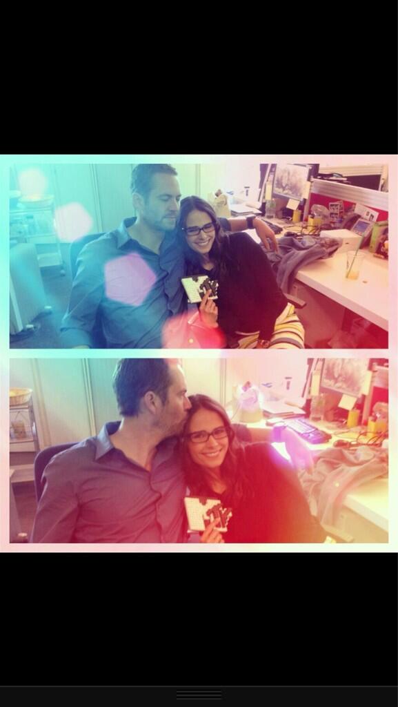 JordanaBrewster's tweet photo. #FastAndFurious 
tweet tweeeting away w @RealPaulWalker this morning http://t.co/BAGnYtCkuE