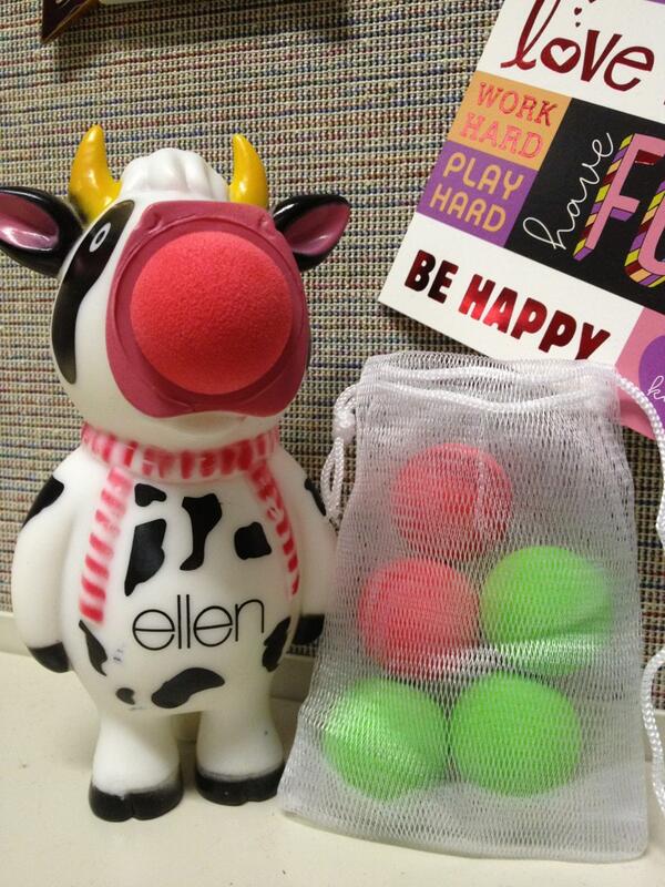 lizper15's tweet image. Warming: I'll aim for the leg when you come by my cubicle. thanks @TheEllenShow #flyingballs #youvebeenwarned