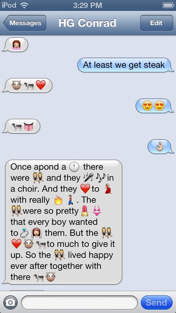 ThisGirlMace's tweet photo. Me and HG's conversation about steak.  😂 #LoveHer http://t.co/IS8n2RCdkV