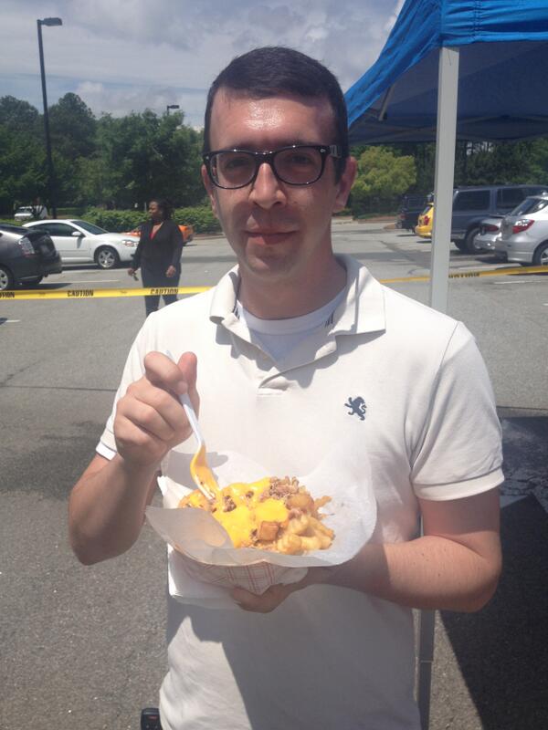 RegEd's tweet photo. .@jacobspitzley enjoys some delicious carnival food! Thanks to @Chick_N_Que for helping us support @RelayForLife http://t.co/IrZg9L2J39