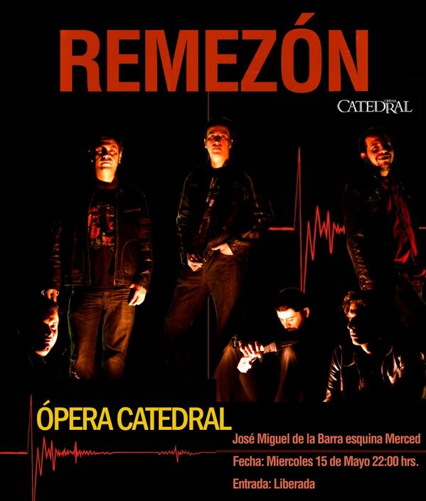 Remezon's tweet photo. 15 de mayo estaremos en Opera Caredral.Mando afiche.Salu2! @CristalMusica @DeMusicaChilena @CRC_Radio @chileanrock http://t.co/ykL8RnbF9y