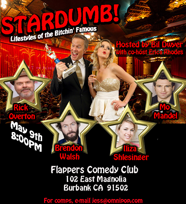 OmnipopTalent's tweet photo. This Thursday: STARDUMB, hosted by @BilDwyer &amp; @ericarhodes, with @rickoverton, @brendonwalsh, @iliza &amp; @momandel! http://t.co/zYEAFX8fPp