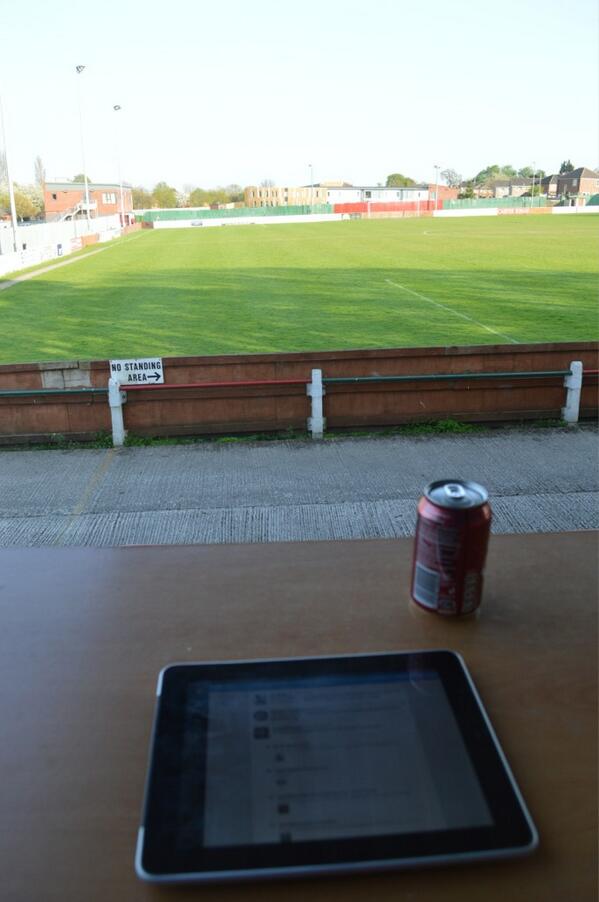 My view for the evening. Work to be done up here as well as on the field! #whitworthcup #bafc
