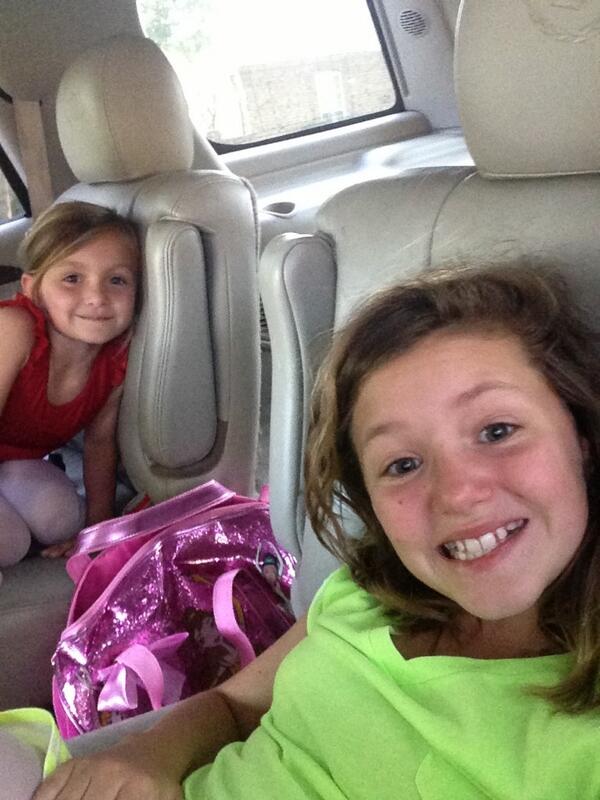 On way home from dance! Luv my sissy😍