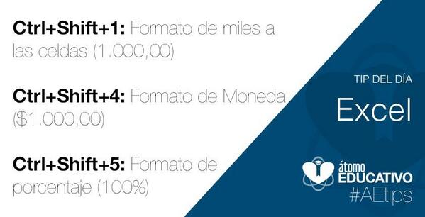 atomoeducativo's tweet image. Seguro no te sabías éstos atajos del teclado para Excel ;) #TipsExcel
