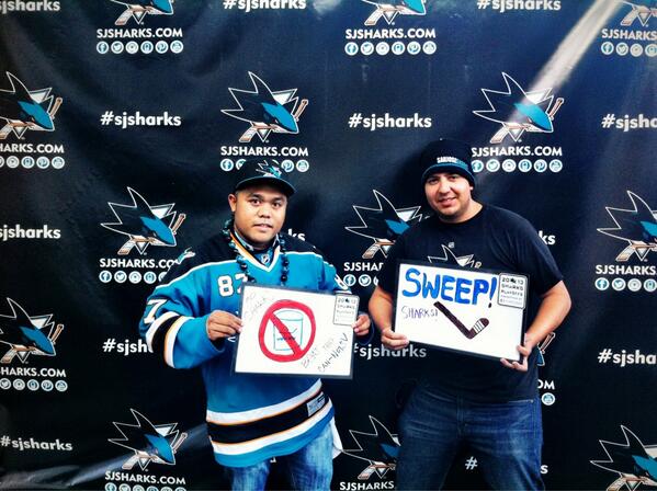 SanJoseSharks's tweet photo. Be sure to visit the photo backdrop at today's rally before Game 4! Share your photos w/ #SharksPlayoffs http://t.co/0siW91Kcvs