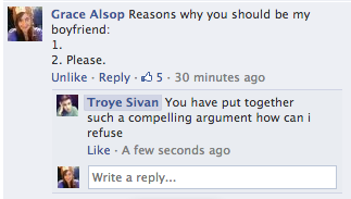 Summerbeachesxx's tweet photo. TROYE SIVAN REPLIED TO ONE OF MY COMMENTS ON FACEBOOK! http://t.co/JMe1xB8oBW
