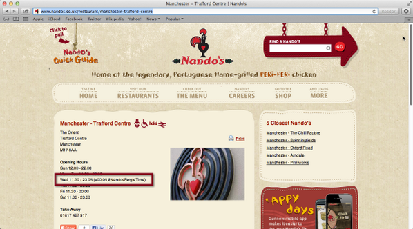NandosUK's tweet photo. #NandosFergieTime http://t.co/xjA4N9Z31M