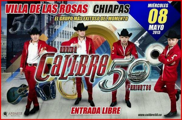 ClubAyC_C50's tweet photo. ¡*HOY*! @calibre50eden @armandocalibre @augustocalibre @martincalibre50 en Villa de las Rosas,Chiapas. ¡No faltes! http://t.co/sUfOuRD2Hi
