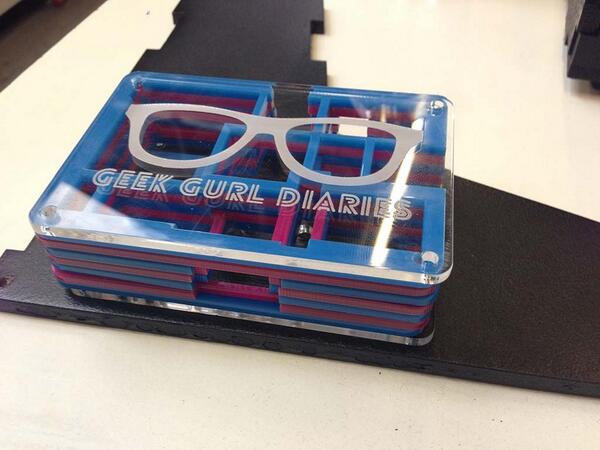 MissPhilbin's tweet image. Best birthday present ever! A custom #pibow case for my @Raspberry_Pi Thanks @pimoroni :)
