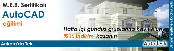 Pazartesi-Salı-Perşembe-Cuma 09.30-13.20 AutoCAD grubu 27.05.2013 'te Başlıyor.