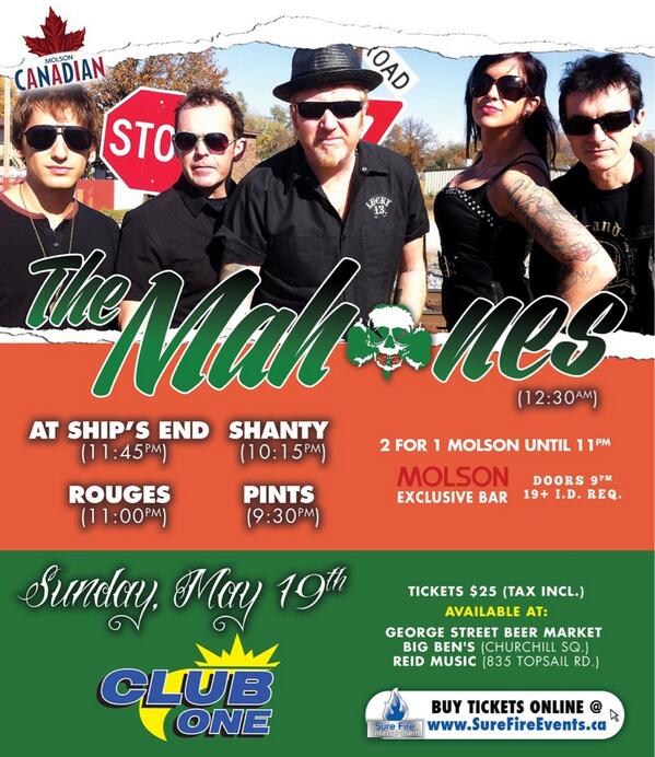 slimtim15's tweet photo. The Mahones at club one may 19th. /At Ships End, The rouges, the pints and shanty! Party time excellent @THEMAHONES http://t.co/XHH7vYtoX6
