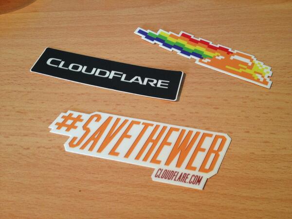 Madnutter56's tweet image. Got my @CloudFlare stickers today! Thanks :D #SaveTheWeb