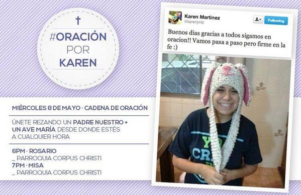 Pascua (@pascua_2013) on Twitter photo Un gran ejemplo e instrumento de Dios. Seguimos en oración #sisepuede #confía #OraciónPorKaren <a href="/karenjmtz/">Karen Martinez</a> Un gran ejemplo e instrumento de Dios. Seguimos en oración #sisepuede #confía #OraciónPorKaren <a href="/karenjmtz/">Karen Martinez</a>