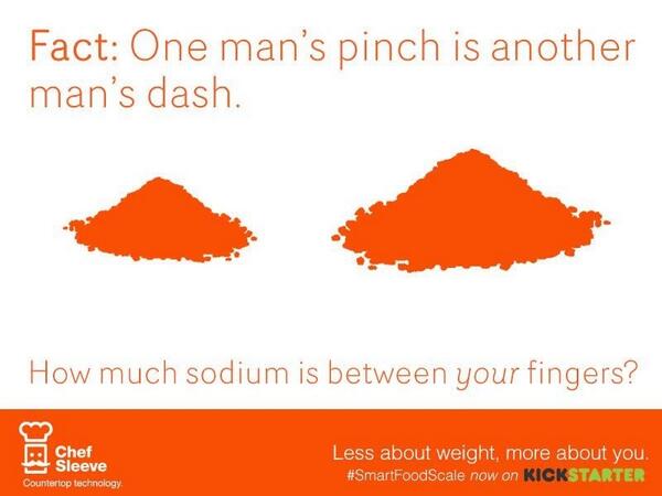 TheOrangeChefCo's tweet image. Fact: one man's pinch is another man's dash. #smartfoodscale