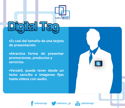 AdVision_GT's tweet image. Nuestras #DigitalTags son ideales para promocionar productos en ferias especializadas o encuentros tecnológicos.