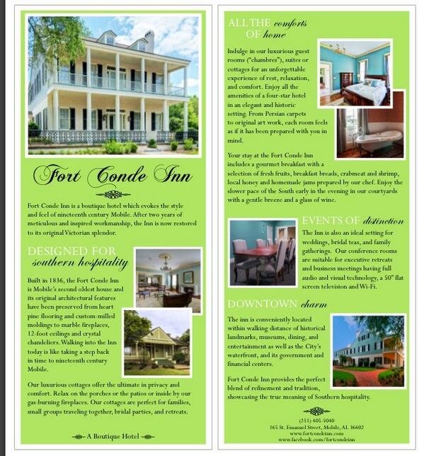 FortCondeInn's tweet photo. We are pleased to announce our new 2013-2014 Fort Conde Inn Rack Card. Be one of the first to view it! http://t.co/VV5UGM5BCg