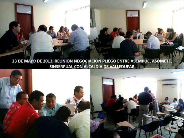 CGTREGIONCARIBE's tweet photo. REANUDARON NEGOCIACION PLIEGO ENTRE SINDICATO DE EDUCADORES Y ALCALDIA VALLEDUPAR. CGT REGION CARIBE PRESENTE http://t.co/EaYqRHRMFL