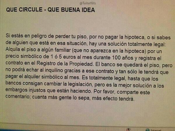 RT para ayudar a todos los que vayan a ser desahuciados!!