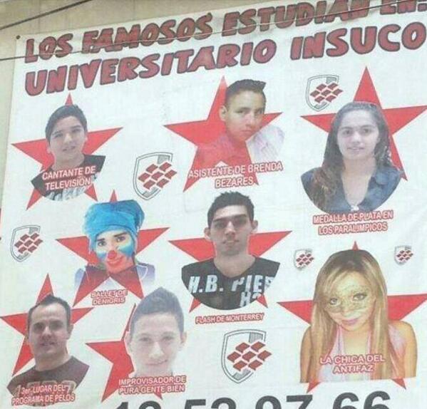 iauraB's tweet photo. ¡Tiembla Tec de Monterrey! En el Centro Universitario INSUCO han estudiado las mas grandes luminarias *sm* http://t.co/ofVyJk9Pz1