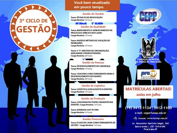 III Ciclo de Gestão do CEPP/FUMEP. Matrículas Abertas...