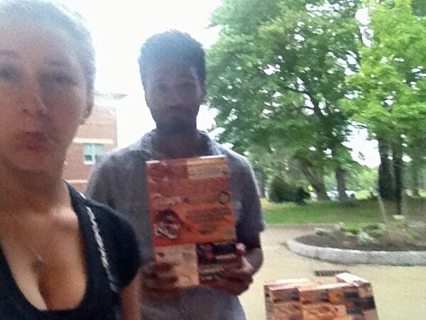 TauntonHighDECA's tweet photo. THS DECA students Taylor and will selling Tiger Crunch in the rain #DECAtion @TrulyTaay @Will3stylz http://t.co/O5ubHvK1VU