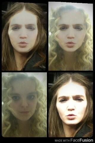 BeccaLGriffiths's tweet image. Haha we look so weird :P @CharlotteLucy_M (came out the best out the rest thou) #weridos #facefusion