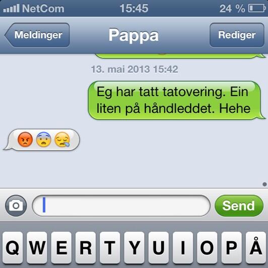 torahamy's tweet photo. My dad's reaction when my sister told him about her new tattoo! #hilarious #dad http://t.co/W5ywEvrWYl