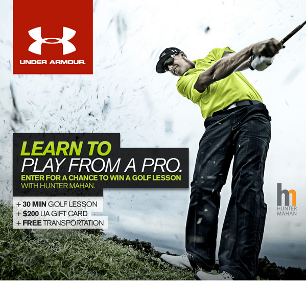 UnderArmour's tweet image. Enter to win a golf lesson with @HunterMahan! Details here: bit.ly/10PQeD4  #GolfWithHunter #IWILL