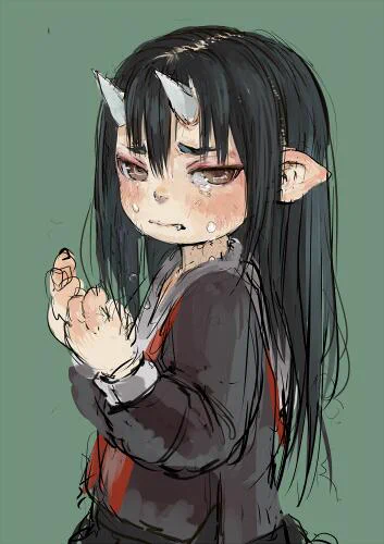 こないだ泣いてる地味鬼っこちゃんを描いたのですが、また泣いてる鬼っこちゃんを・・・(*'∀`*)エヘヘ 