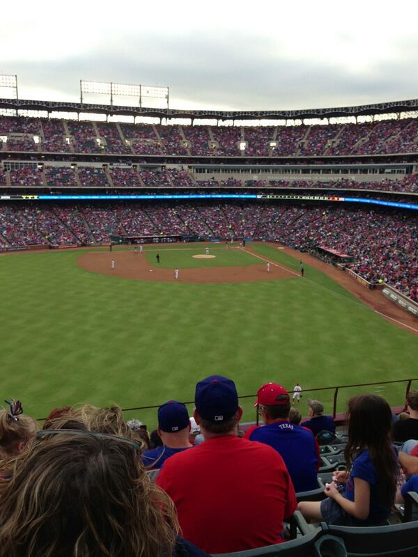 MesquitePrRodeo's tweet photo. At the Rangers game for our company outing! #goodfun with #greatpeople enjoying a good game! (: http://t.co/lUrCvHSj6p