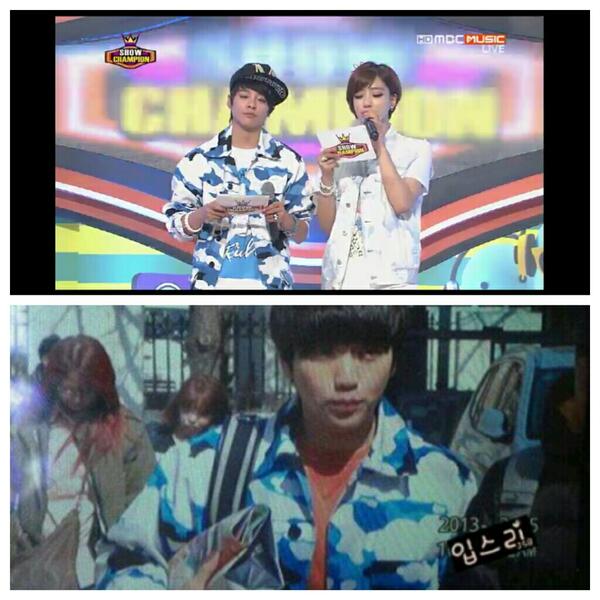 IDOL_clothe_B's tweet photo. f(x)엠버-B1A4산들 http://t.co/G54JllpfaM
