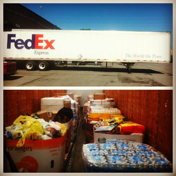 Big Props to FedEx for partnering with @gutschurch in helping our friends in Moore. Fill it up!