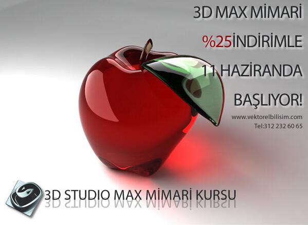 #3dmaxkursuankara , #3dmaxkursu , #3dsmaxkursu 3D Max Mimari Görselleştirme Kursu 11 Haziranda %25 İndirimle Başlıyor