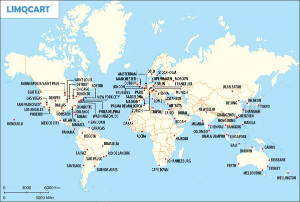 Now you can book your car service in every single international airport in 130 countries. Here is how our map looks