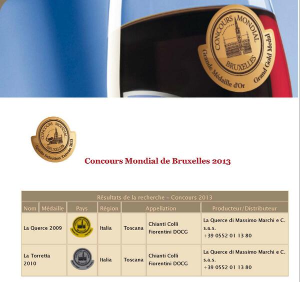 Altre medaglie con La Querce , azienda seguita dal nostro Valentino Ciarla